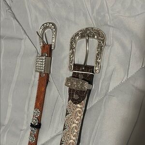 Buckle Brown and Tan Embellished Belts